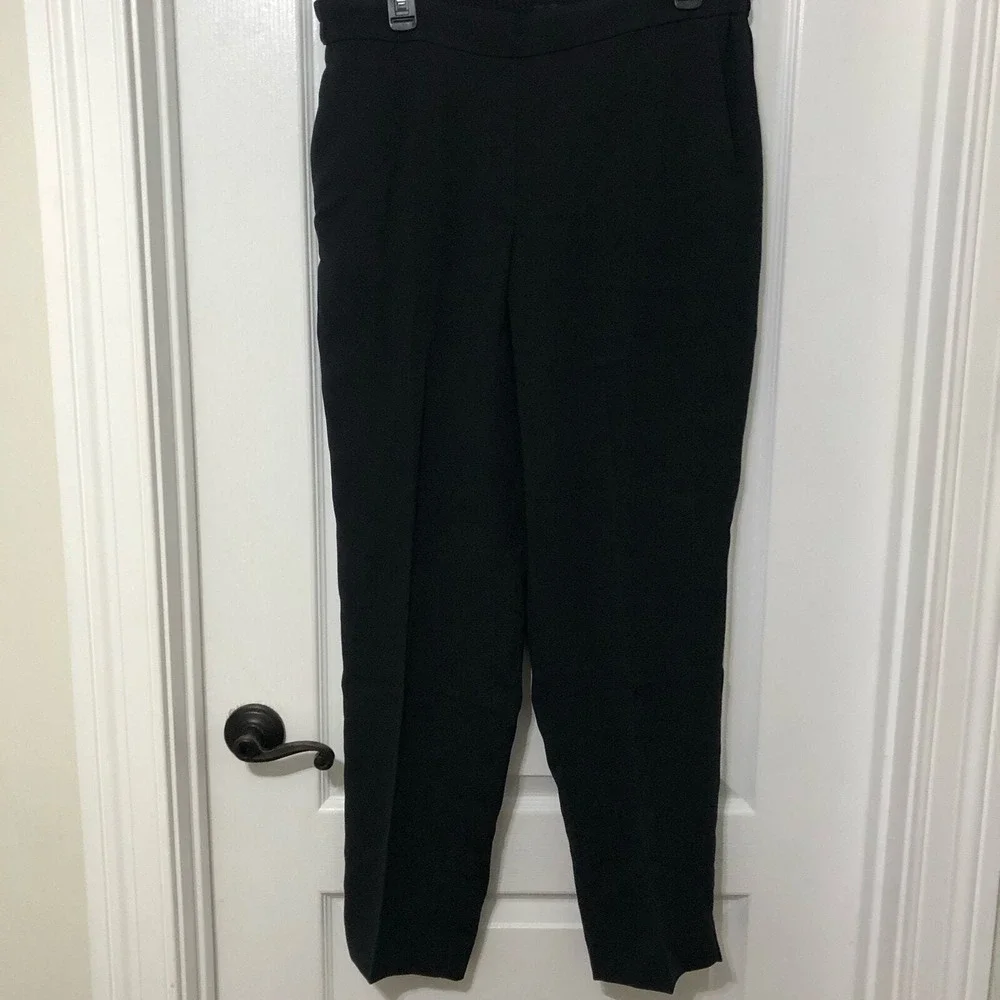 J. Crew Women's Jamie Pants Size 14T Black Straight Leg Classic Pull‎ On NWT
